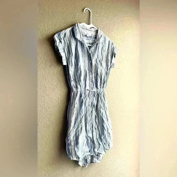 Japna Brand Shirt Dress Size XS Button Up Elastic Stretch Waist - Picture 1 of 8